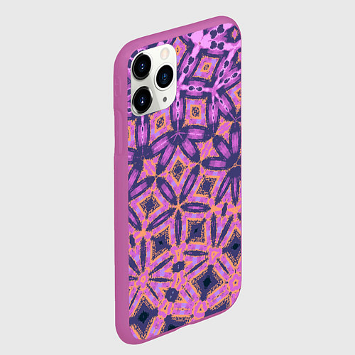 Чехол iPhone 11 Pro матовый Фиолетовая геометрическая метаморфоза / 3D-Фиолетовый – фото 2