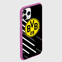 Чехол iPhone 11 Pro матовый Borussia черно белые линии, цвет: 3D-фиолетовый — фото 2
