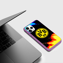 Чехол iPhone 11 Pro матовый Borussia огненные и холодные краски, цвет: 3D-фиолетовый — фото 2