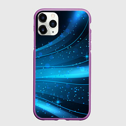 Чехол iPhone 11 Pro матовый Абстракция волнистых линий, цвет: 3D-фиолетовый
