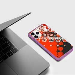 Чехол iPhone 11 Pro матовый Красно-черная метаморфоза, цвет: 3D-фиолетовый — фото 2