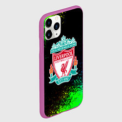 Чехол iPhone 11 Pro матовый Liverpool краски градиент, цвет: 3D-фиолетовый — фото 2