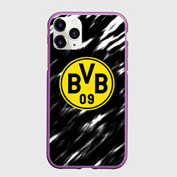 Чехол iPhone 11 Pro матовый Borussia штрихи красок текстура, цвет: 3D-фиолетовый