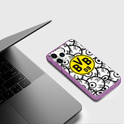 Чехол iPhone 11 Pro матовый Borussia глаза текстура, цвет: 3D-фиолетовый — фото 2