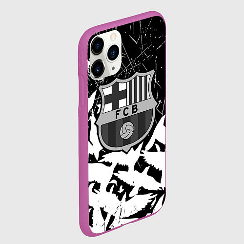 Чехол iPhone 11 Pro матовый Barcelona черно белые птицы / 3D-Фиолетовый – фото 2