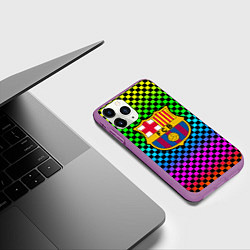 Чехол iPhone 11 Pro матовый Barcelona gradient neon, цвет: 3D-фиолетовый — фото 2