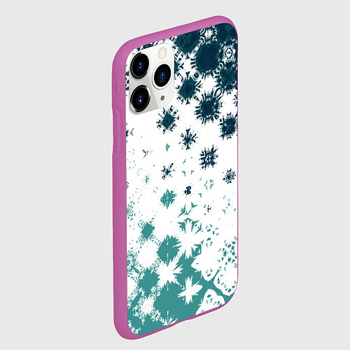 Чехол iPhone 11 Pro матовый Узорчатые пятна по диагонали / 3D-Фиолетовый – фото 2