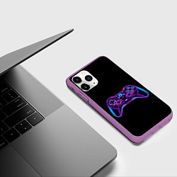 Чехол iPhone 11 Pro матовый Gamepad, цвет: 3D-фиолетовый — фото 2