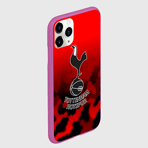 Чехол iPhone 11 Pro матовый Тоттенхэм Хотспур камуфляж красный / 3D-Фиолетовый – фото 2