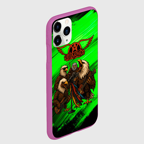 Чехол iPhone 11 Pro матовый Aerosmith орлы / 3D-Фиолетовый – фото 2