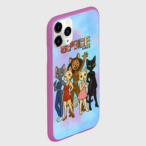 Чехол iPhone 11 Pro матовый Spice girls кошки из 90х / 3D-Фиолетовый – фото 2