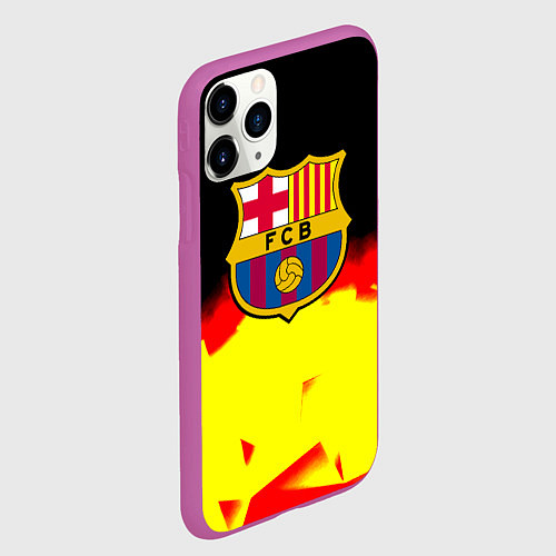 Чехол iPhone 11 Pro матовый Borussia абстракция золото геометрия / 3D-Фиолетовый – фото 2