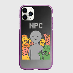 Чехол iPhone 11 Pro матовый Я NPC без эмоций, цвет: 3D-фиолетовый
