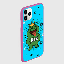 Чехол iPhone 11 Pro матовый Кек веселая лягушка мем, цвет: 3D-фиолетовый — фото 2