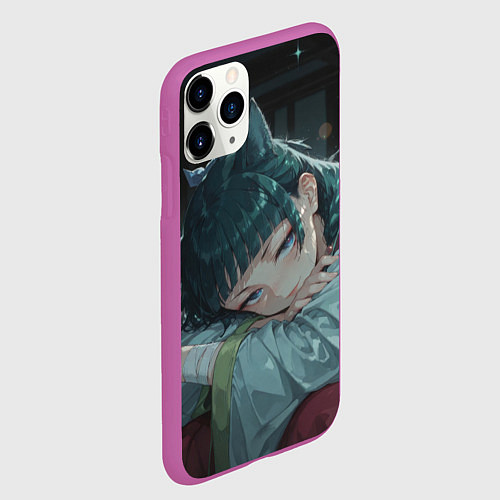 Чехол iPhone 11 Pro матовый Маомао с кошачьими ушками / 3D-Фиолетовый – фото 2