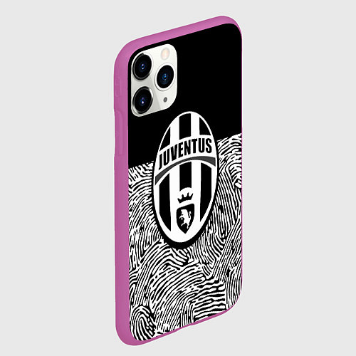 Чехол iPhone 11 Pro матовый Juventus отпечатки текстура / 3D-Фиолетовый – фото 2
