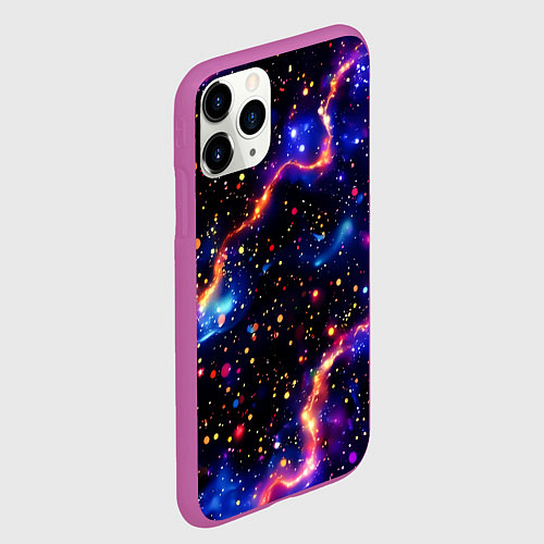 Чехол iPhone 11 Pro матовый Стилизованный волшебный космос / 3D-Фиолетовый – фото 2