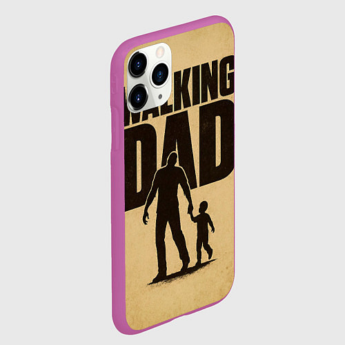 Чехол iPhone 11 Pro матовый The walking dad - каламбур / 3D-Фиолетовый – фото 2