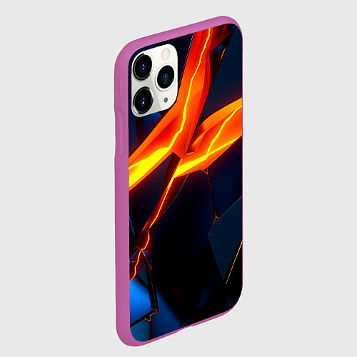 Чехол iPhone 11 Pro матовый Plate fractures / 3D-Фиолетовый – фото 2
