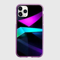 Чехол iPhone 11 Pro матовый Neon colored geometric
