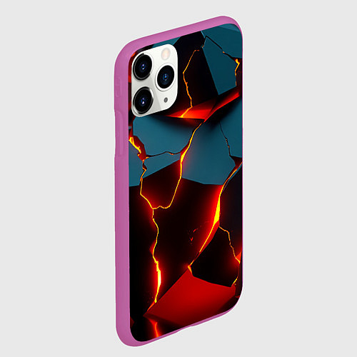 Чехол iPhone 11 Pro матовый Orange glow / 3D-Фиолетовый – фото 2