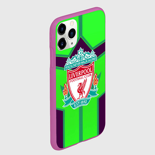 Чехол iPhone 11 Pro матовый Liverpool геометрия текстура спорт / 3D-Фиолетовый – фото 2
