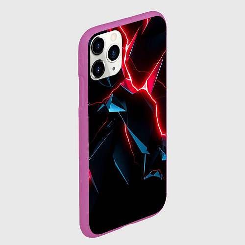 Чехол iPhone 11 Pro матовый Neon multicolored / 3D-Фиолетовый – фото 2