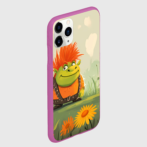 Чехол iPhone 11 Pro матовый Маленький Шрек с рыжими волосами / 3D-Фиолетовый – фото 2