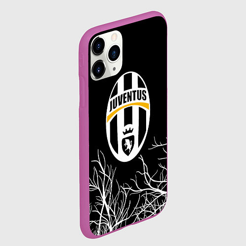 Чехол iPhone 11 Pro матовый Ювентус деревья белые / 3D-Фиолетовый – фото 2
