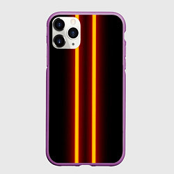 Чехол iPhone 11 Pro матовый Color neon orange blue, цвет: 3D-фиолетовый