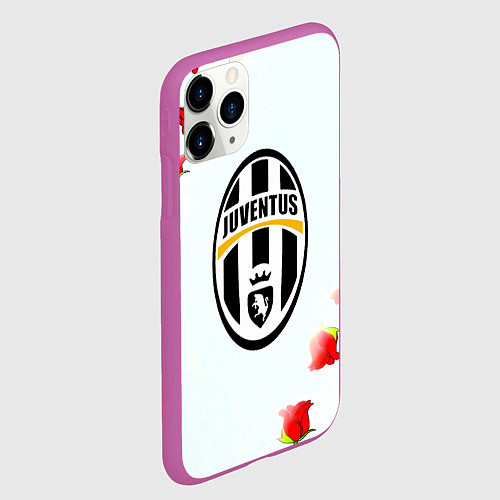 Чехол iPhone 11 Pro матовый Ювентус розы / 3D-Фиолетовый – фото 2