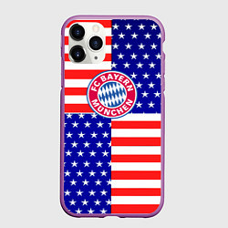 Чехол iPhone 11 Pro матовый Бавария Мюнхен сша паттерн, цвет: 3D-фиолетовый