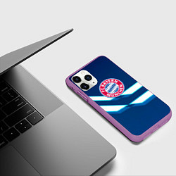 Чехол iPhone 11 Pro матовый Бавария Мюнхен геометрия, цвет: 3D-фиолетовый — фото 2