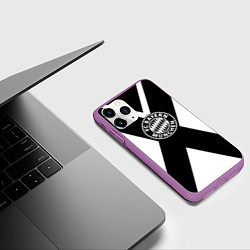 Чехол iPhone 11 Pro матовый Бавария Мюнхен полосы, цвет: 3D-фиолетовый — фото 2