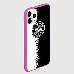 Чехол iPhone 11 Pro матовый Бавария Мюнхен черно белые штрихи, цвет: 3D-фиолетовый — фото 2