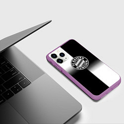 Чехол iPhone 11 Pro матовый Бавария Мюнхен геометрия градиент, цвет: 3D-фиолетовый — фото 2