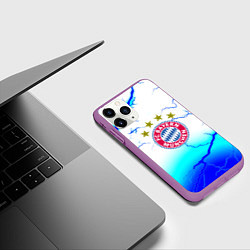 Чехол iPhone 11 Pro матовый Бавария Мюнхен молнии, цвет: 3D-фиолетовый — фото 2