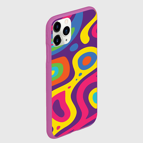 Чехол iPhone 11 Pro матовый Abstract tac / 3D-Фиолетовый – фото 2
