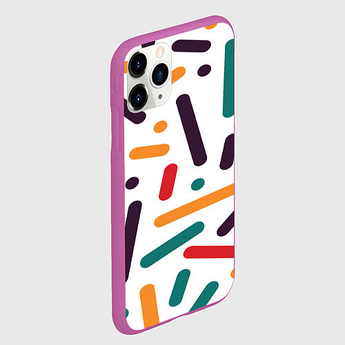 Чехол iPhone 11 Pro матовый Oval oil / 3D-Фиолетовый – фото 2