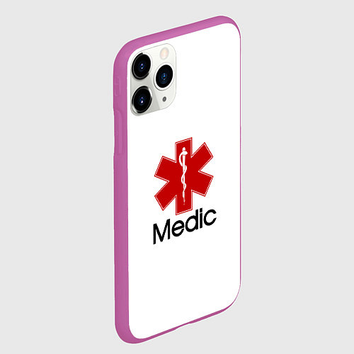 Чехол iPhone 11 Pro матовый Медик / 3D-Фиолетовый – фото 2