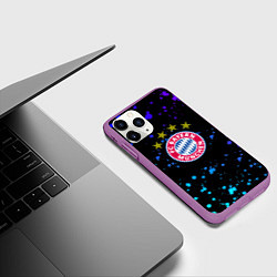 Чехол iPhone 11 Pro матовый Бавария Мюнхен неоновые краски, цвет: 3D-фиолетовый — фото 2