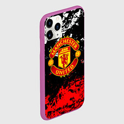 Чехол iPhone 11 Pro матовый Манчестер Юнайтед краски, цвет: 3D-фиолетовый — фото 2