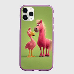 Чехол iPhone 11 Pro матовый Розовые они такие, цвет: 3D-фиолетовый