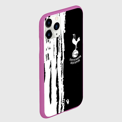 Чехол iPhone 11 Pro матовый Tottenham Hotspur белые краски / 3D-Фиолетовый – фото 2