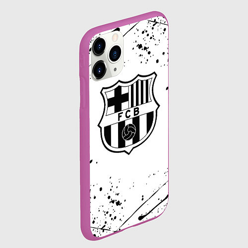 Чехол iPhone 11 Pro матовый Barcelona брызги красок / 3D-Фиолетовый – фото 2