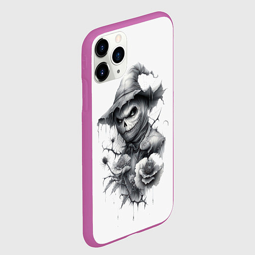 Чехол iPhone 11 Pro матовый Eerie Scarecrow / 3D-Фиолетовый – фото 2