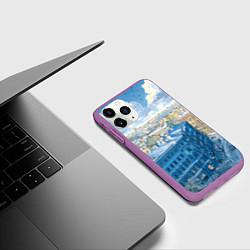 Чехол iPhone 11 Pro матовый Зимний утренний Питер, цвет: 3D-фиолетовый — фото 2
