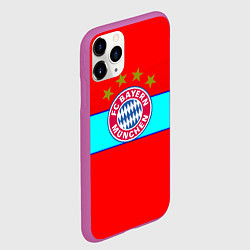 Чехол iPhone 11 Pro матовый Бавария Мюнхен полосы линии, цвет: 3D-фиолетовый — фото 2