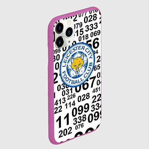Чехол iPhone 11 Pro матовый Лестер сити цифры символы / 3D-Фиолетовый – фото 2