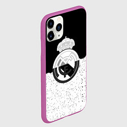 Чехол iPhone 11 Pro матовый Реал Мадрид лого ночь текстура, цвет: 3D-фиолетовый — фото 2
